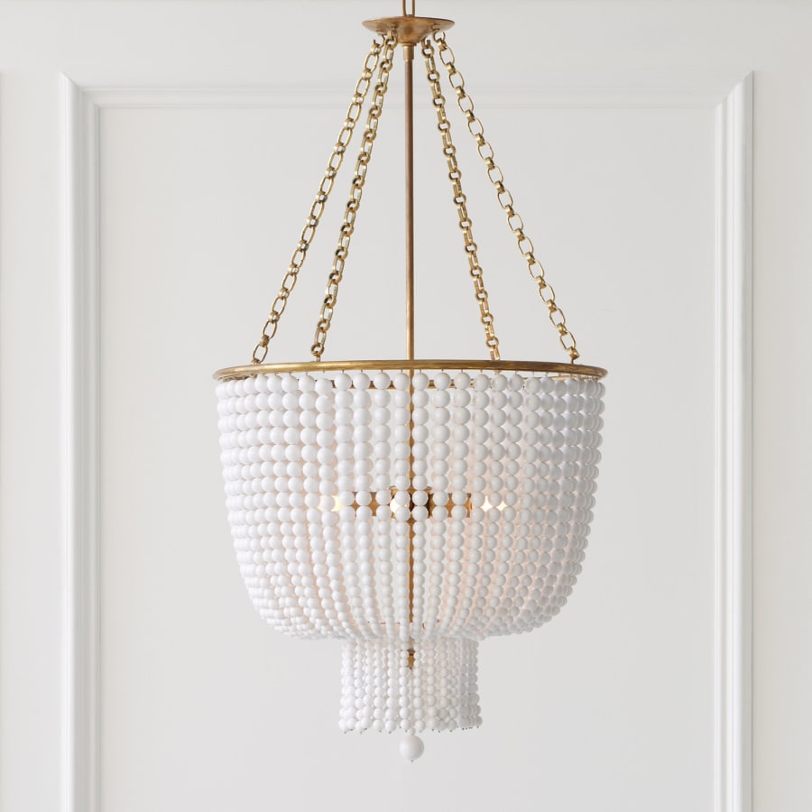 Visual Comfort Jacqueline 19" Chandelier with Draped White Glass by AERIN