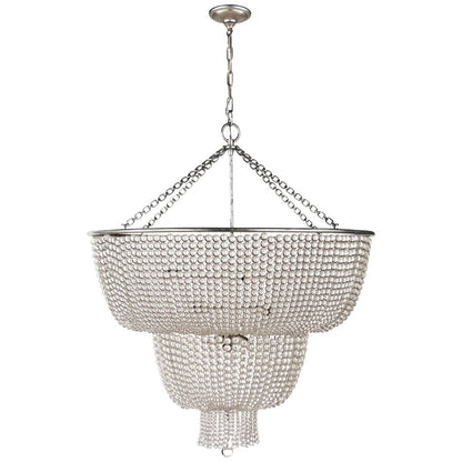 Visual Comfort Jacqueline 32" Two-Tiered Chandelier with Draped Clear Glass by AERIN