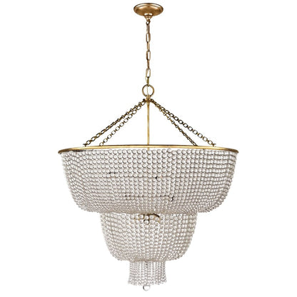 Visual Comfort Jacqueline 32" Two-Tiered Chandelier with Draped Clear Glass by AERIN