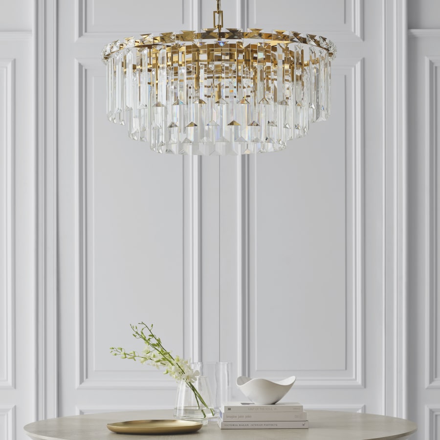Visual Comfort Arden 16 Light 33" Wide Crystal Waterfall Chandelier
