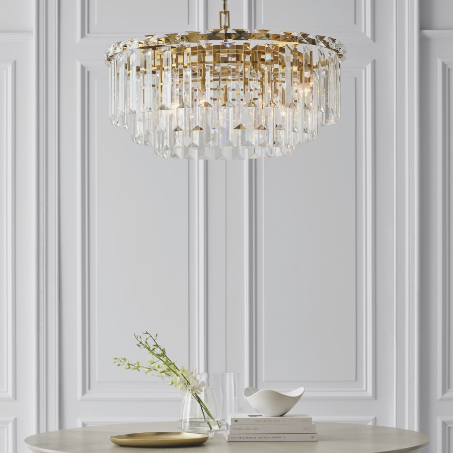 Visual Comfort Arden 16 Light 33" Wide Crystal Waterfall Chandelier