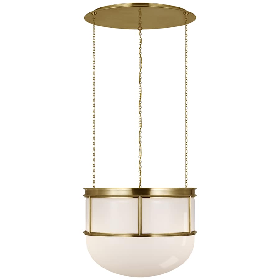 Visual Comfort Martil 3 Light 24" Wide Pendant with White Glass Shade