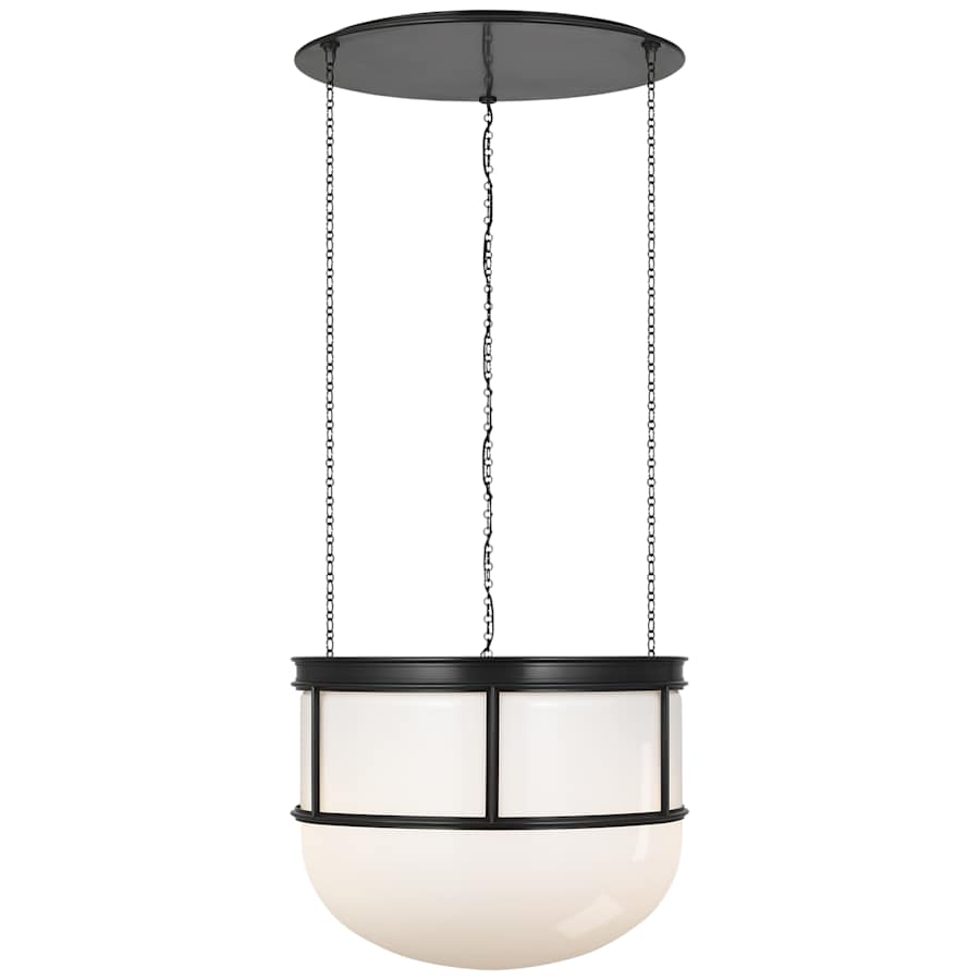 Visual Comfort Martil 3 Light 24" Wide Pendant with White Glass Shade