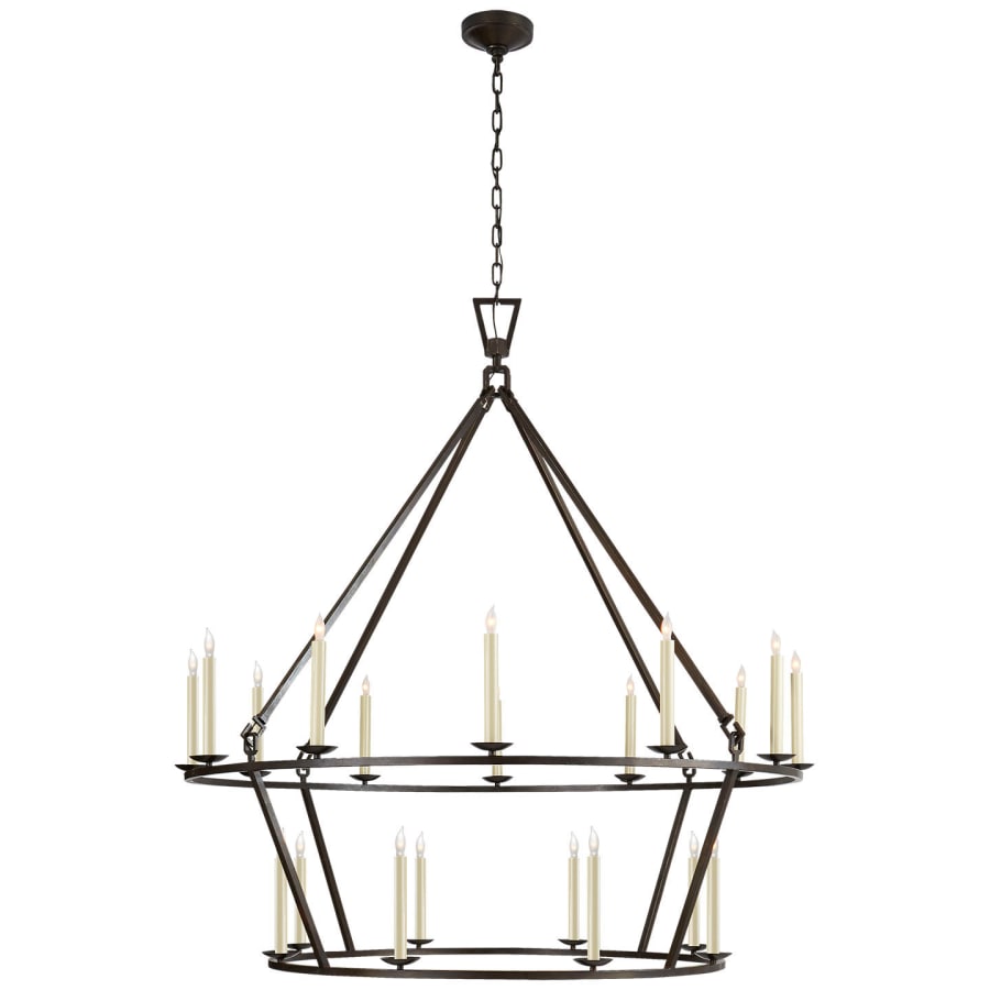 Visual Comfort Darlana 50" Extra Large Two-Tiered Ring Chandelier by E. F. Chapman