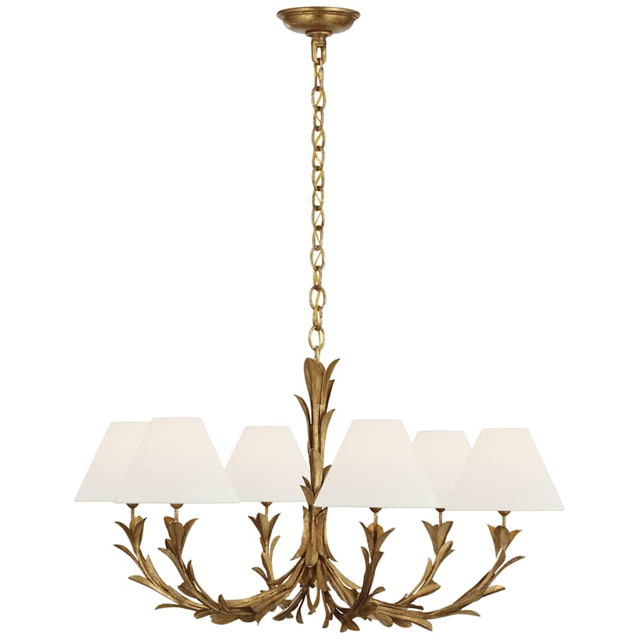 Visual Comfort Provenz 6 Light 32" Wide Chandelier with Linen Shade