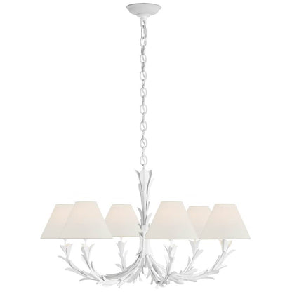 Visual Comfort Provenz 6 Light 32" Wide Chandelier with Linen Shade