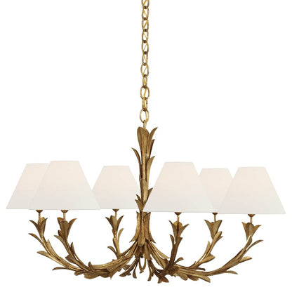 Visual Comfort Provenz 6 Light 32" Wide Chandelier with Linen Shade