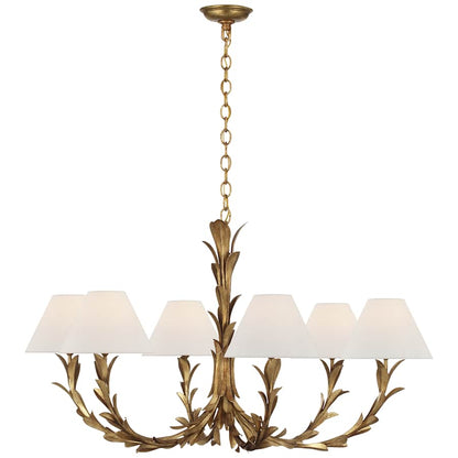 Visual Comfort Provenz 6 Light 42" Wide Chandelier with Linen Shade