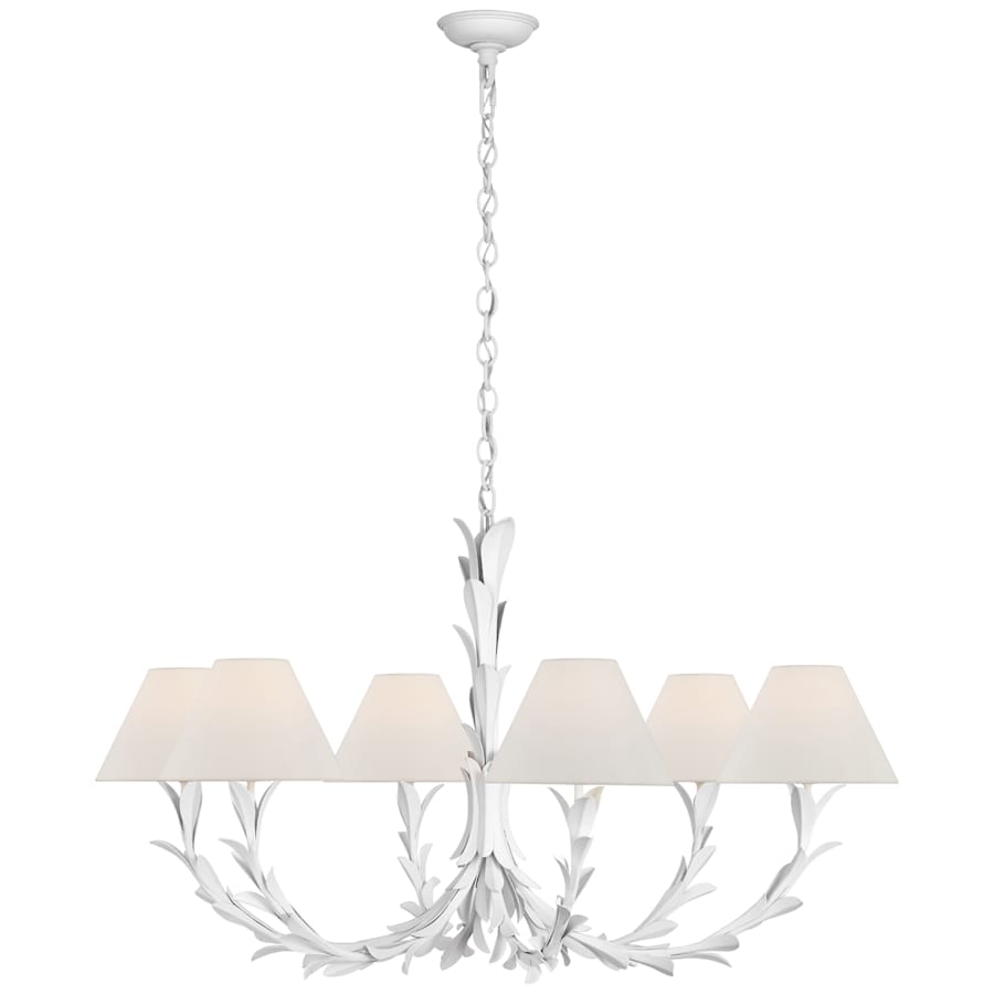 Visual Comfort Provenz 6 Light 42" Wide Chandelier with Linen Shade