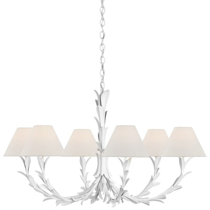 Visual Comfort Provenz 6 Light 42" Wide Chandelier with Linen Shade