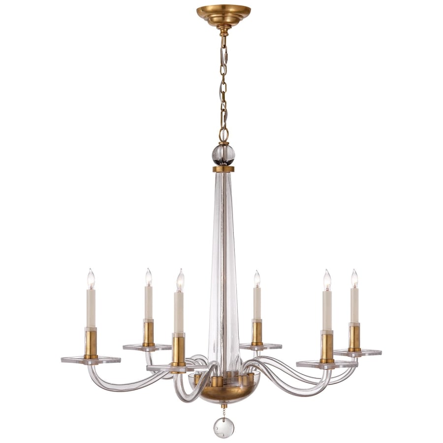 Visual Comfort Robinson 32" Medium Chandelier with Clear Glass by E. F. Chapman