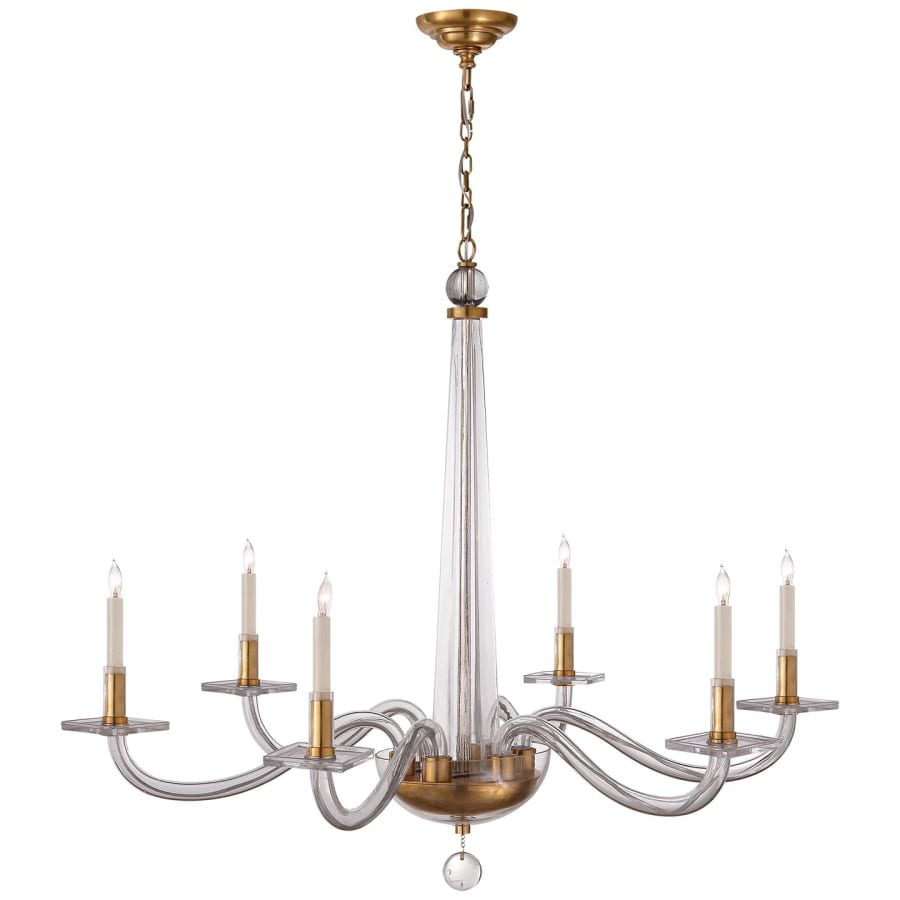 Visual Comfort Robinson 38"Large Chandelier with Clear Glass by E. F. Chapman