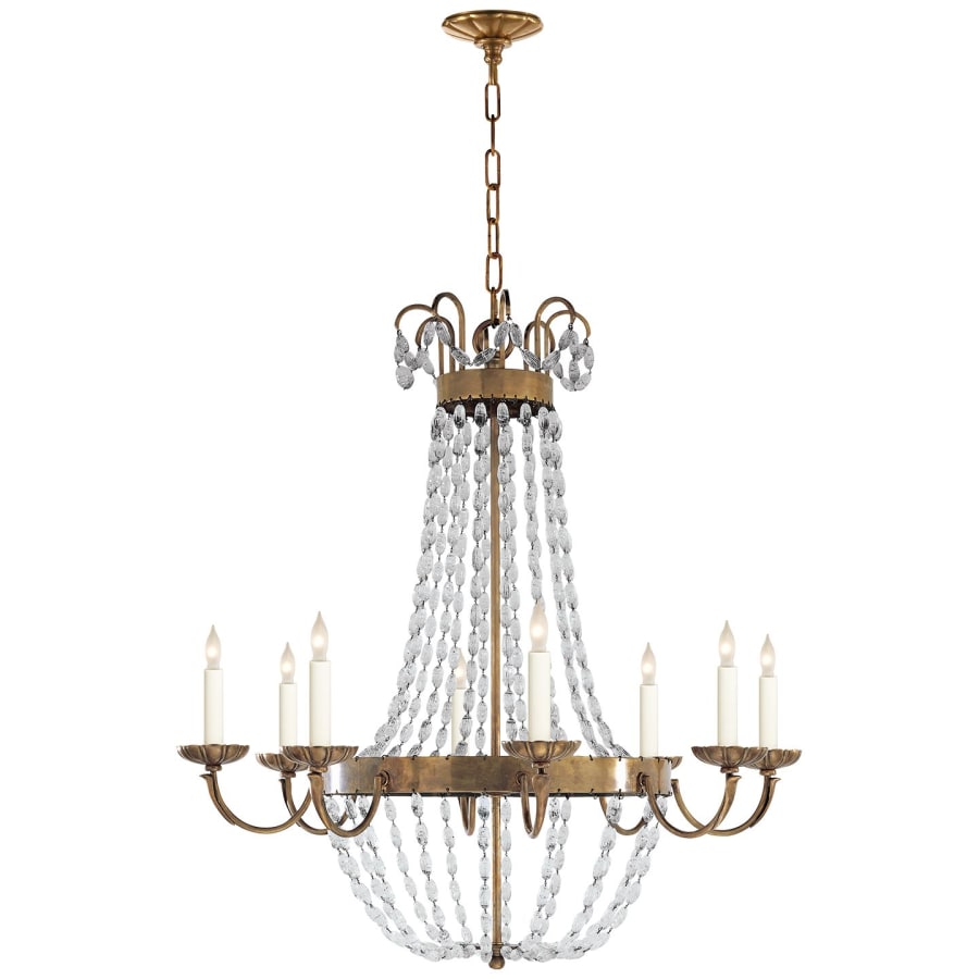 Visual Comfort Paris Flea Market 32" Large Chandelier with Seeded Glass by E. F. Chapman