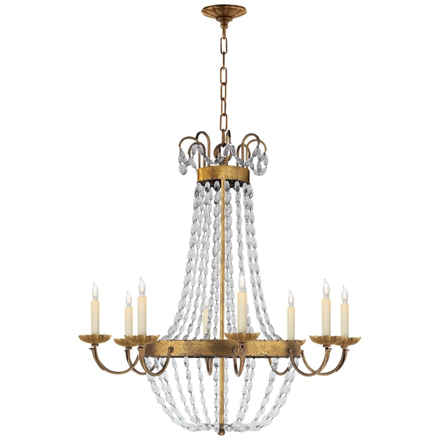 Visual Comfort Paris Flea Market 32" Large Chandelier with Seeded Glass by E. F. Chapman