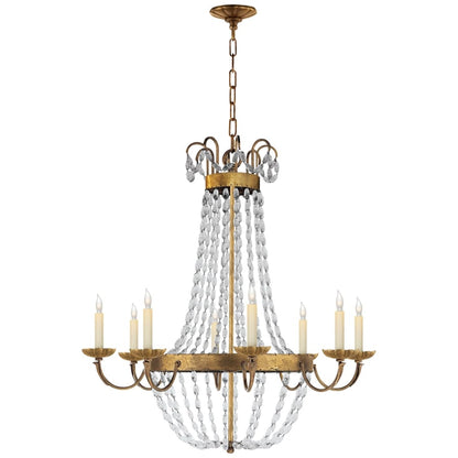 Visual Comfort Paris Flea Market 32" Large Chandelier with Seeded Glass by E. F. Chapman