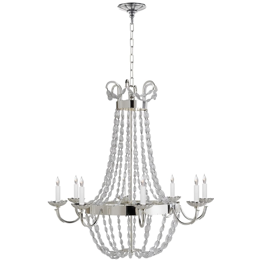 Visual Comfort Paris Flea Market 32" Large Chandelier with Seeded Glass by E. F. Chapman