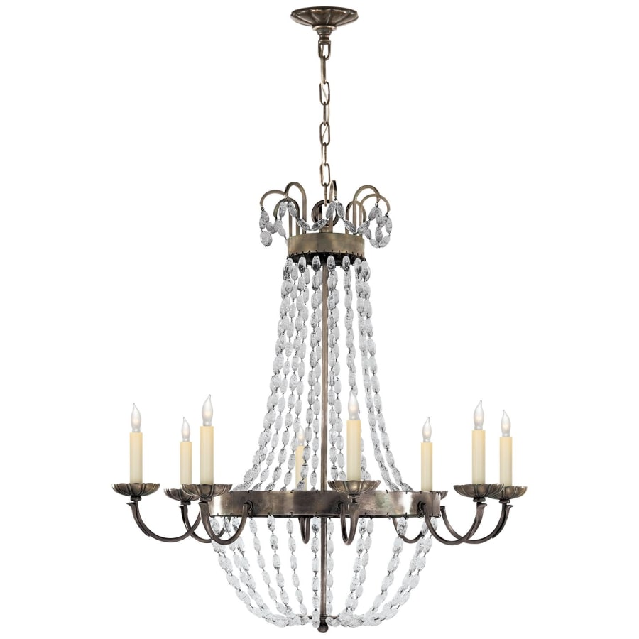 Visual Comfort Paris Flea Market 32" Large Chandelier with Seeded Glass by E. F. Chapman