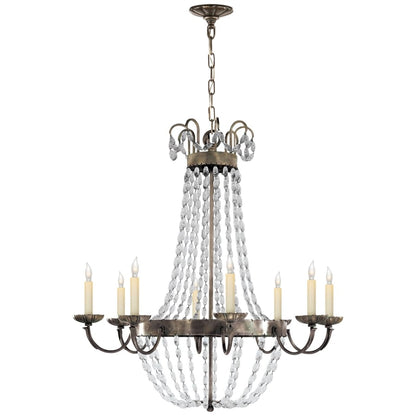 Visual Comfort Paris Flea Market 32" Large Chandelier with Seeded Glass by E. F. Chapman