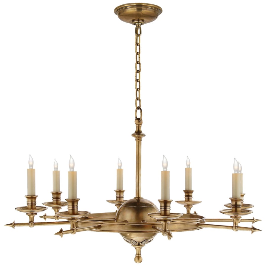 Visual Comfort Leaf And Arrow 34" Large Chandelier by E. F. Chapman