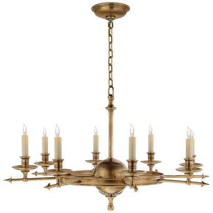 Visual Comfort Leaf And Arrow 34" Large Chandelier by E. F. Chapman