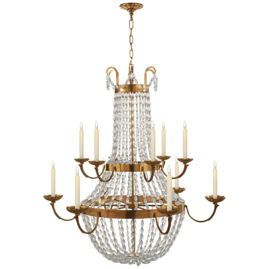 Visual Comfort Paris Flea Market 39" Grande Chandelier with Seeded Glass by E. F. Chapman