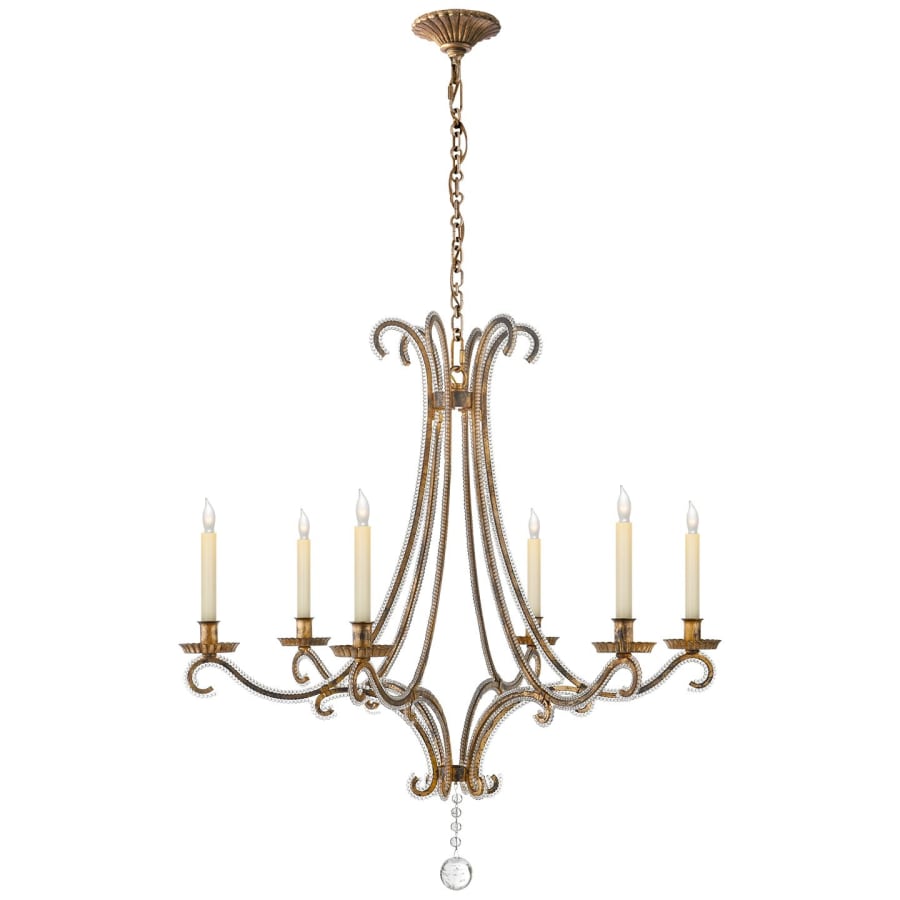 Visual Comfort Oslo 32" Medium Chandelier with Crystal by E. F. Chapman