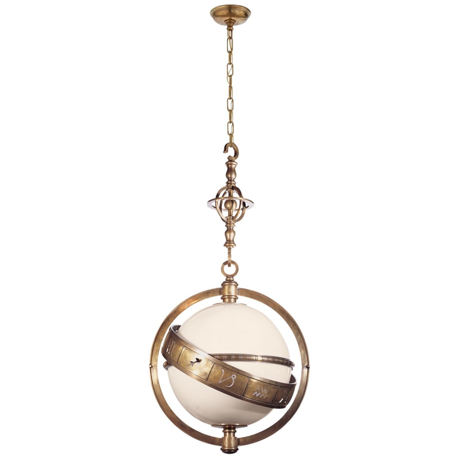 Visual Comfort Zodiac 23" Lantern with White Glass by E. F. Chapman