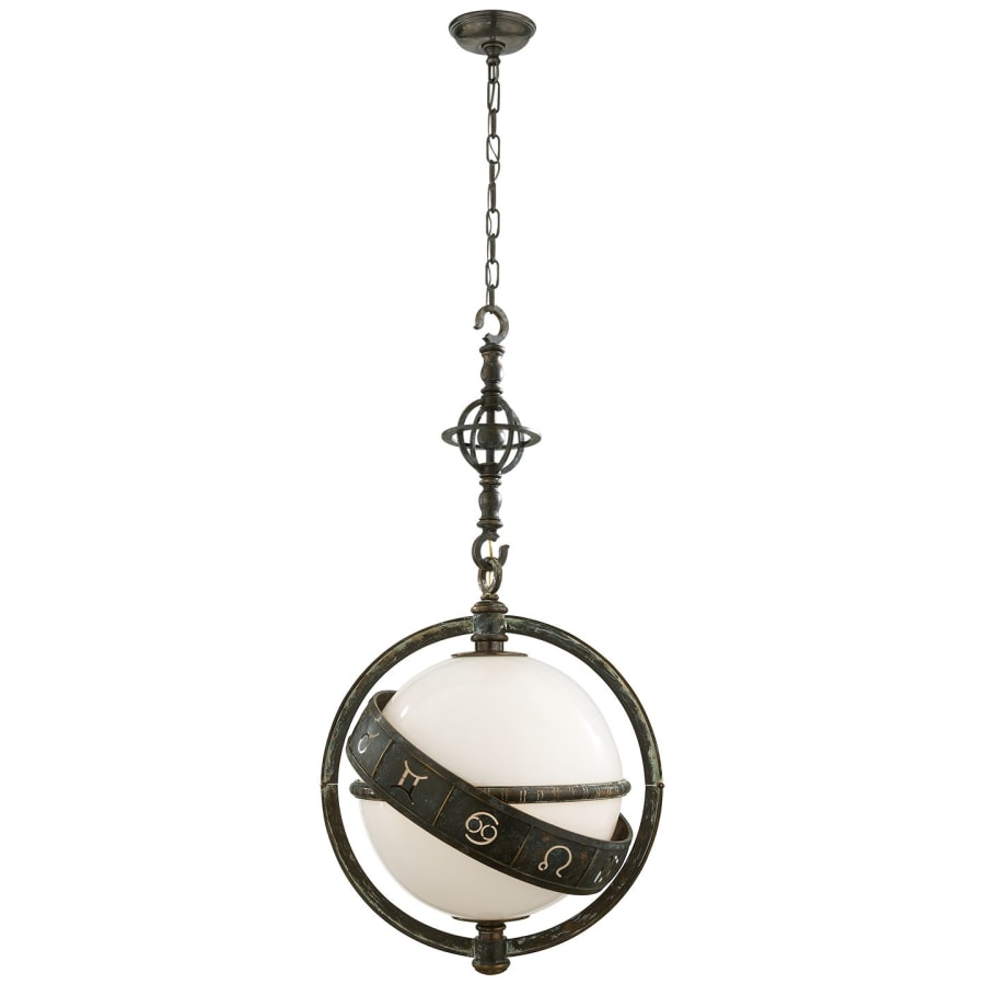 Visual Comfort Zodiac 23" Lantern with White Glass by E. F. Chapman