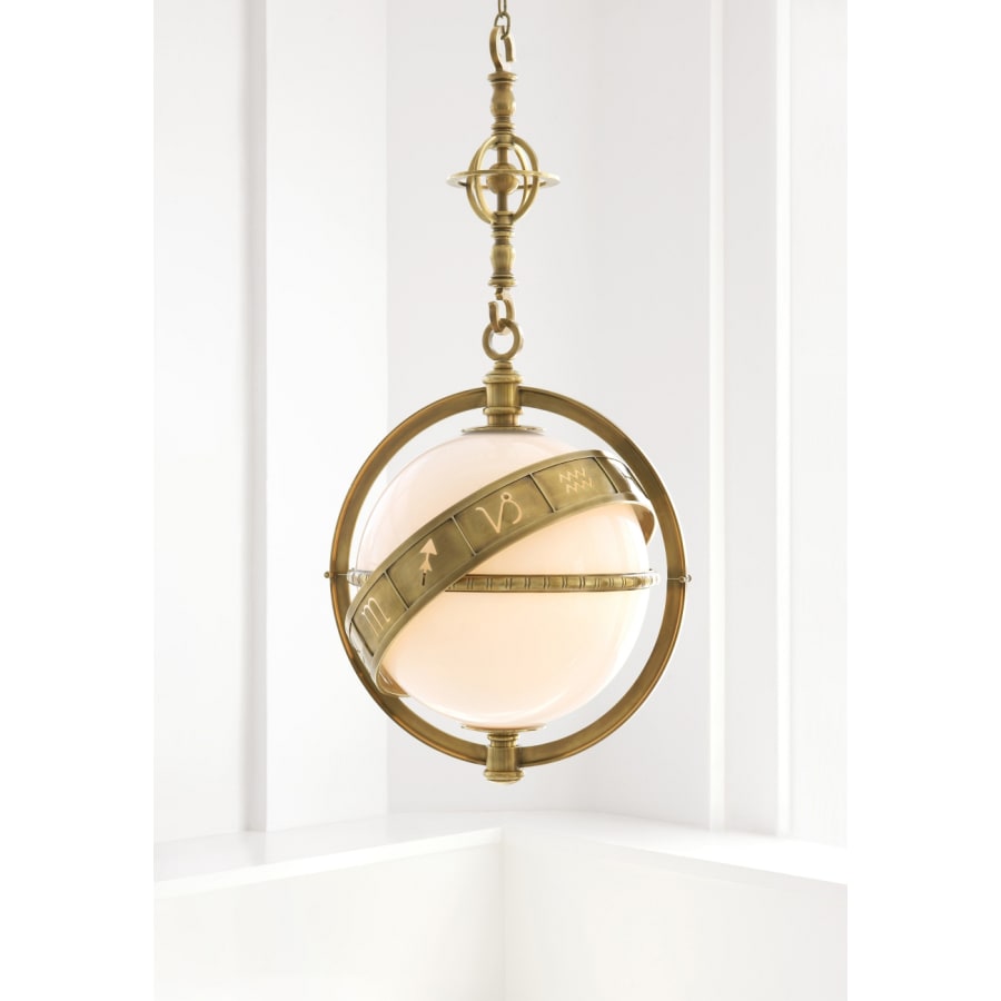 Visual Comfort Zodiac 23" Lantern with White Glass by E. F. Chapman
