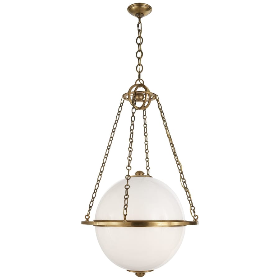 Visual Comfort Modern 24" Medium Globe Lantern with White Glass by E. F. Chapman