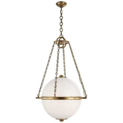 Visual Comfort Modern 24" Medium Globe Lantern with White Glass by E. F. Chapman