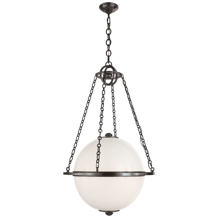 Visual Comfort Modern 24" Medium Globe Lantern with White Glass by E. F. Chapman