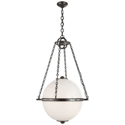 Visual Comfort Modern 24" Medium Globe Lantern with White Glass by E. F. Chapman
