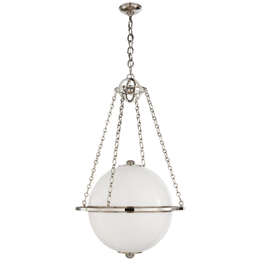 Visual Comfort Modern 24" Medium Globe Lantern with White Glass by E. F. Chapman