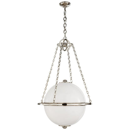 Visual Comfort Modern 24" Medium Globe Lantern with White Glass by E. F. Chapman