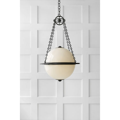 Visual Comfort Modern 24" Medium Globe Lantern with White Glass by E. F. Chapman