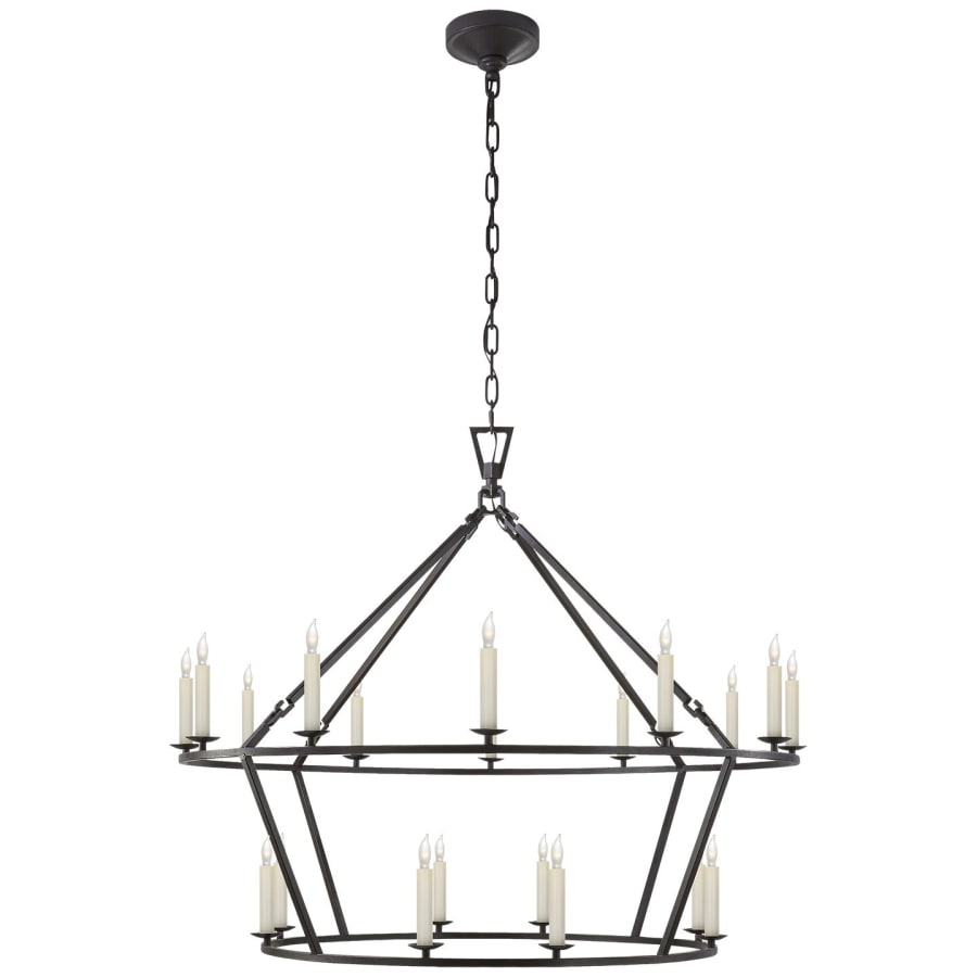 Visual Comfort Darlana 40" Large Two-Tiered Ring Chandelier by E. F. Chapman