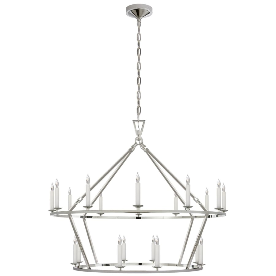 Visual Comfort Darlana 40" Large Two-Tiered Ring Chandelier by E. F. Chapman