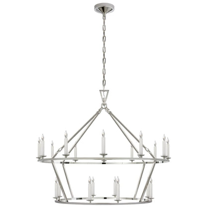 Visual Comfort Darlana 40" Large Two-Tiered Ring Chandelier by E. F. Chapman