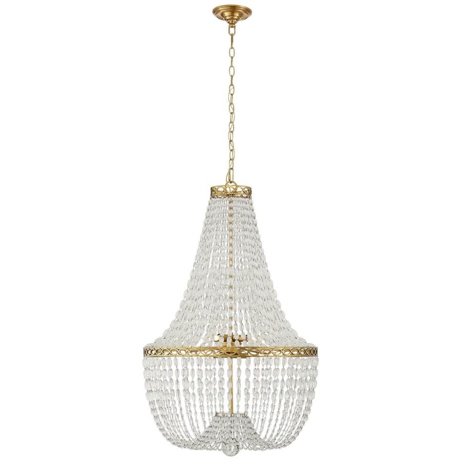 Visual Comfort Linfort 24" Basket Form Chandelier with Clear Glass Trim by E.F. Chapman