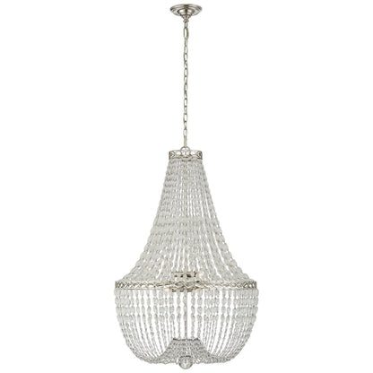 Visual Comfort Linfort 24" Basket Form Chandelier with Clear Glass Trim by E.F. Chapman