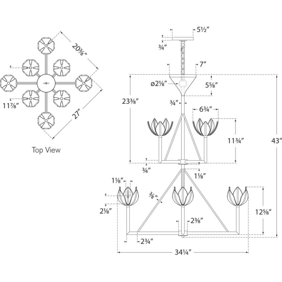 Visual Comfort Alberto 8 Light 36" Wide Chandelier