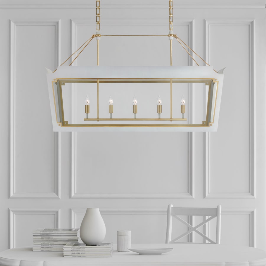 Visual Comfort Caddo 47" Medium Linear Lantern with Clear Glass by Julie Neill