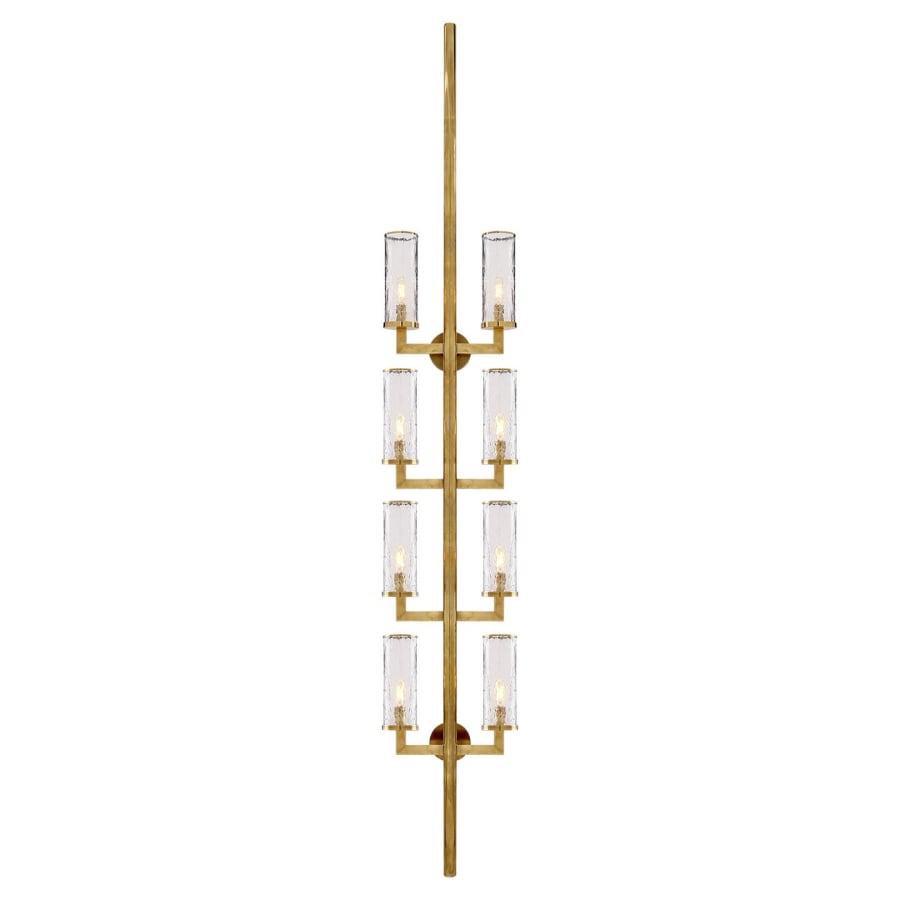 Visual Comfort Liaison 8 Light 12-3/4" Wide Wall Sconce with Crackle Glass Shade