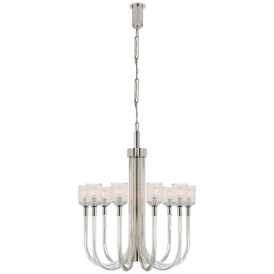 Visual Comfort Reverie 29" Medium Chandelier with Clear Ribbed Glass by Kelly Wearstler