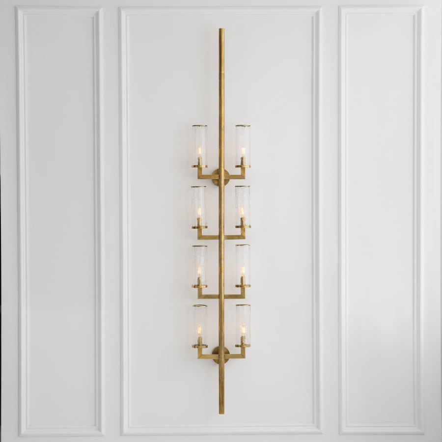 Visual Comfort Liaison 8 Light 12-3/4" Wide Wall Sconce with Crackle Glass Shade