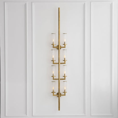 Visual Comfort Liaison 8 Light 12-3/4" Wide Wall Sconce with Crackle Glass Shade