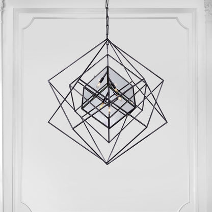Visual Comfort Cubist 45" Cage Style Chandelier by Kelly Wearstler