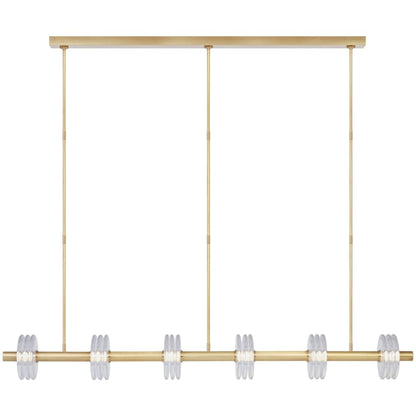 Visual Comfort Laurel 72" Wide LED Crystal Linear Chandelier