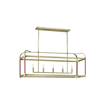 Visual Comfort Hadley 5 Light 49" Wide Linear Chandelier